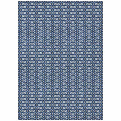 Euphira Blue Washable Indoor - Outdoor Rug - LOOMLAN - LOOMLAN Rugs - Outdoor Rugs