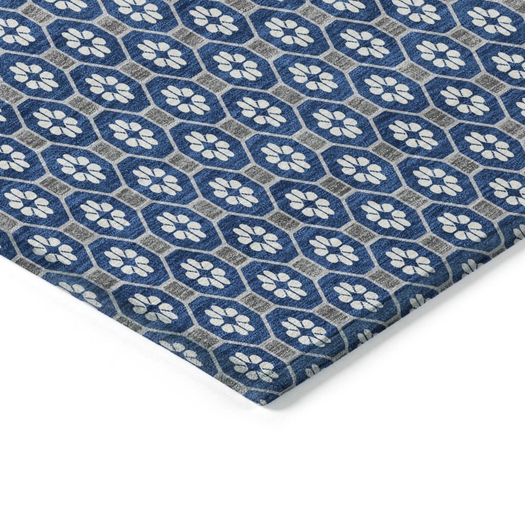 Euphira Blue Washable Indoor - Outdoor Rug - LOOMLAN - LOOMLAN Rugs - Outdoor Rugs