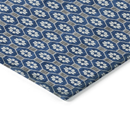 Euphira Blue Washable Indoor - Outdoor Rug - LOOMLAN - LOOMLAN Rugs - Outdoor Rugs