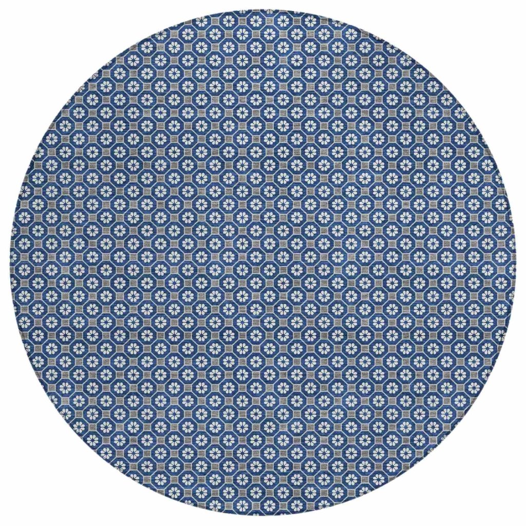 Euphira Blue Washable Indoor - Outdoor Rug - LOOMLAN - LOOMLAN Rugs - Outdoor Rugs