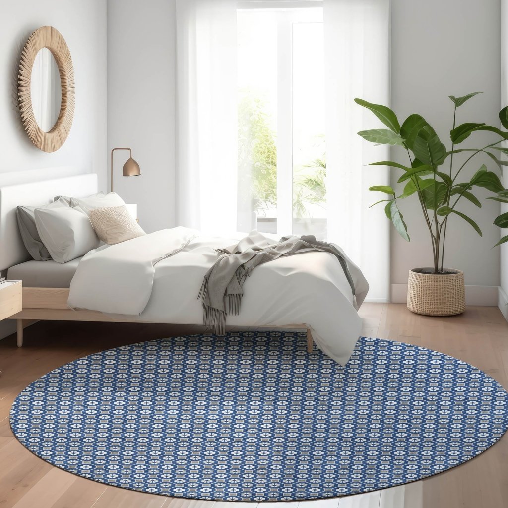 Euphira Blue Washable Indoor - Outdoor Rug - LOOMLAN - LOOMLAN Rugs - Outdoor Rugs