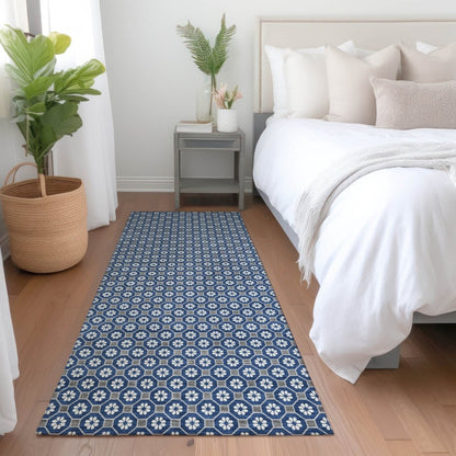 Euphira Blue Washable Indoor - Outdoor Rug - LOOMLAN - LOOMLAN Rugs - Outdoor Rugs