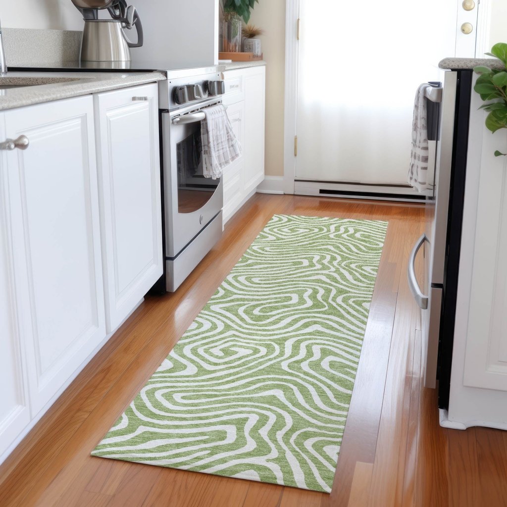 LOOMLAN Rugs Evalora Aloe Washable Indoor-Outdoor Rug
