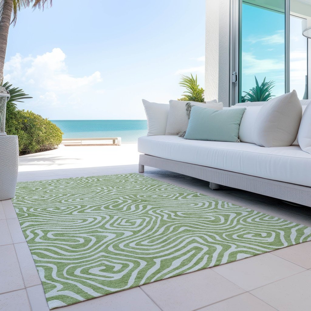 LOOMLAN Rugs Evalora Aloe Washable Indoor-Outdoor Rug