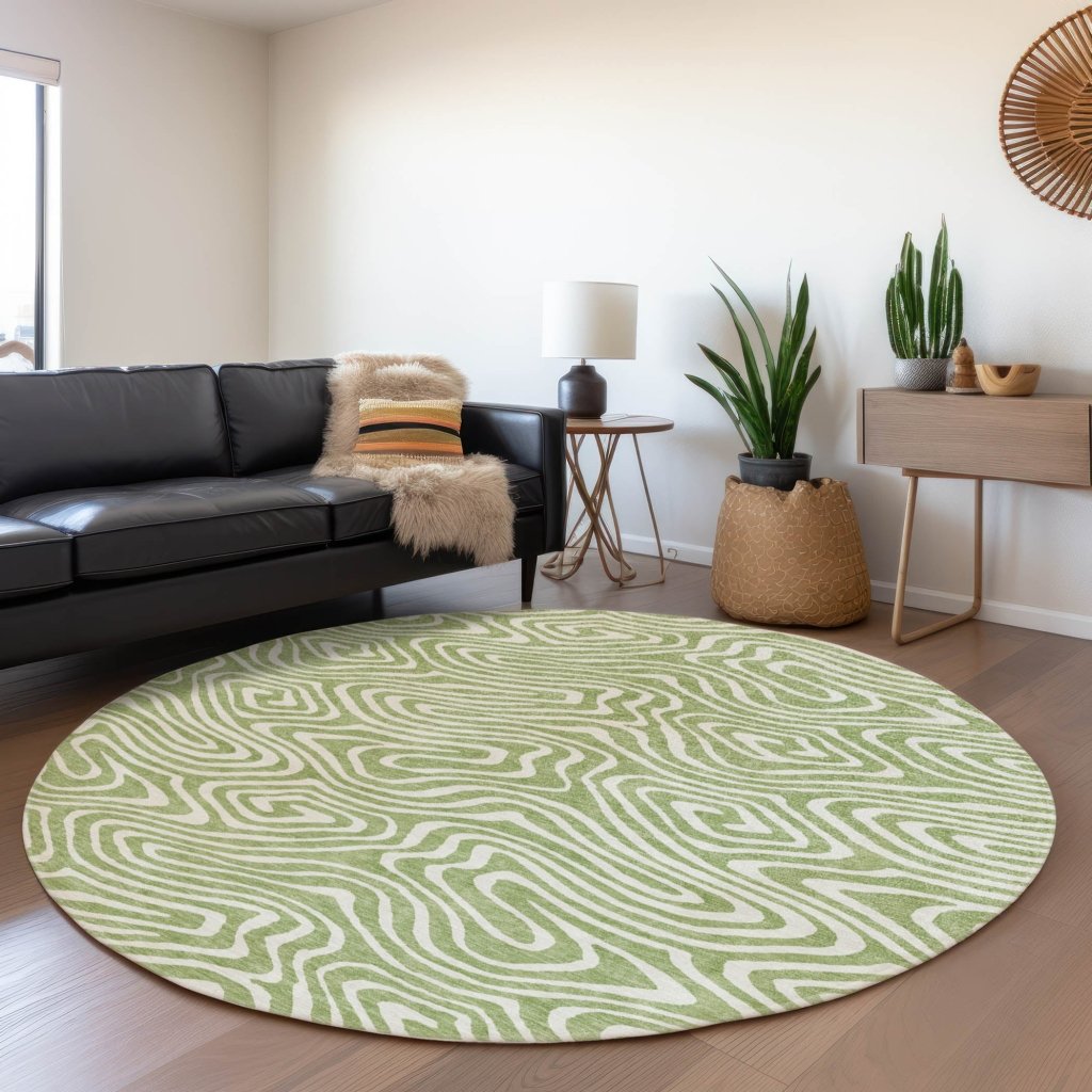 LOOMLAN Rugs Evalora Aloe Washable Indoor-Outdoor Rug