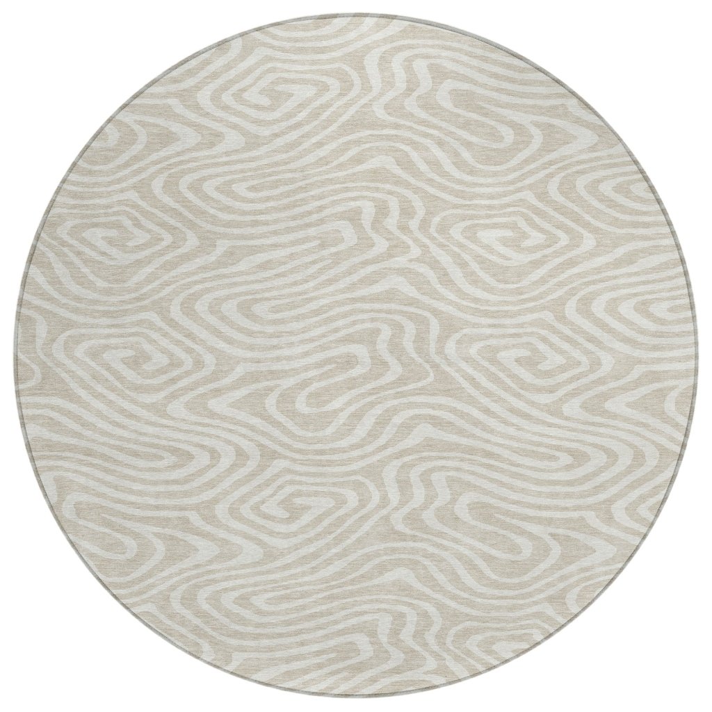 LOOMLAN Rugs Evalora Beige Washable Indoor-Outdoor Rug