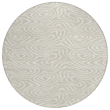 LOOMLAN Rugs Evalora Beige Washable Indoor-Outdoor Rug