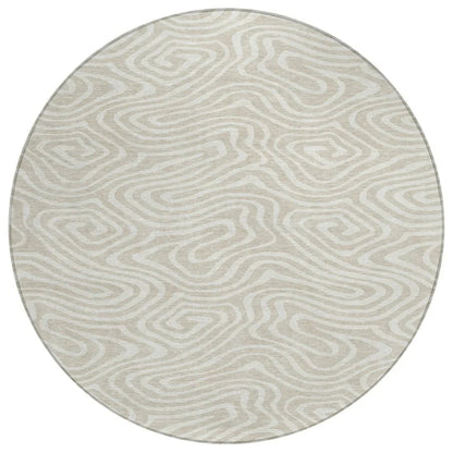 LOOMLAN Rugs Evalora Beige Washable Indoor-Outdoor Rug