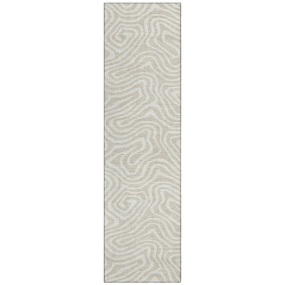 LOOMLAN Rugs Evalora Beige Washable Indoor-Outdoor Rug