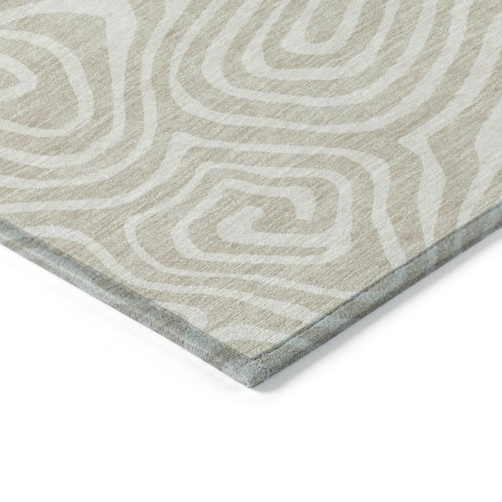 LOOMLAN Rugs Evalora Beige Washable Indoor-Outdoor Rug