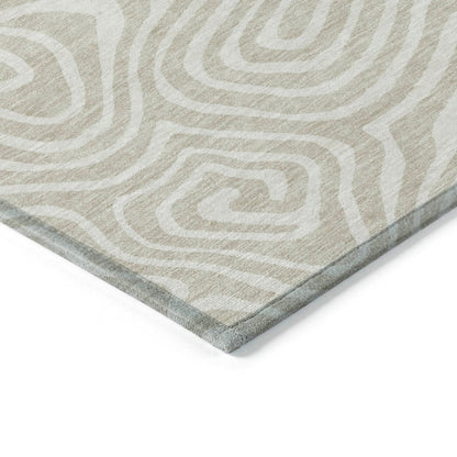 LOOMLAN Rugs Evalora Beige Washable Indoor-Outdoor Rug