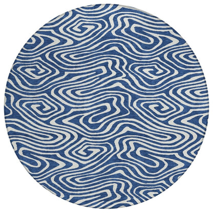 LOOMLAN Rugs Evalora Blue Washable Indoor-Outdoor Rug