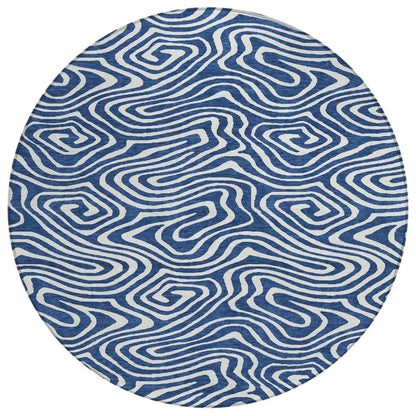 LOOMLAN Rugs Evalora Blue Washable Indoor-Outdoor Rug