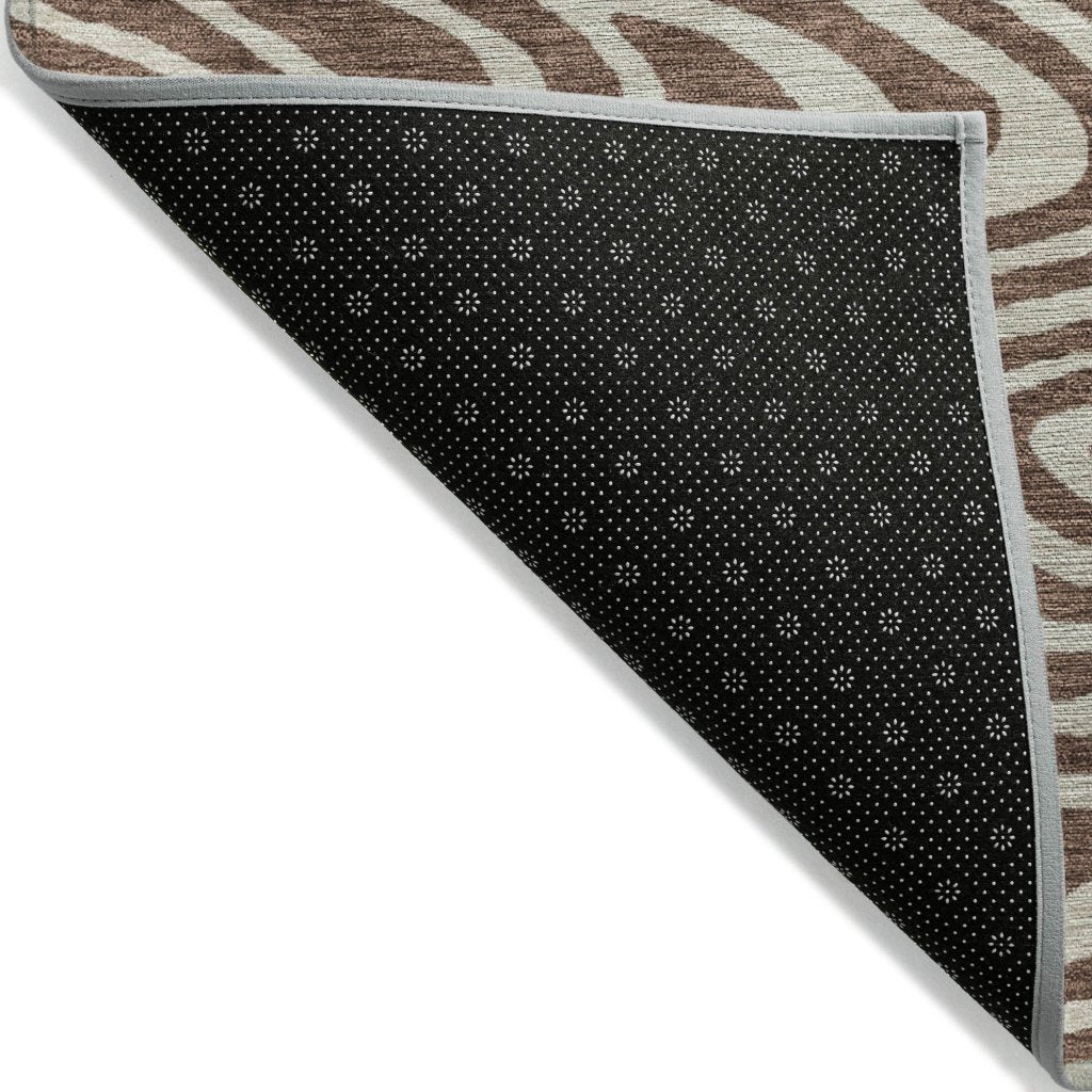 LOOMLAN Rugs Evalora Brown Washable Indoor-Outdoor Rug