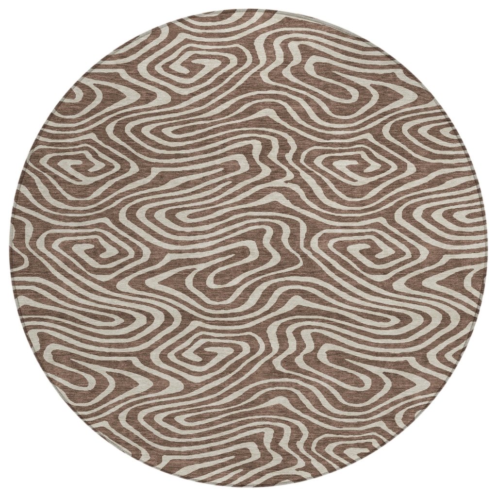 LOOMLAN Rugs Evalora Brown Washable Indoor-Outdoor Rug