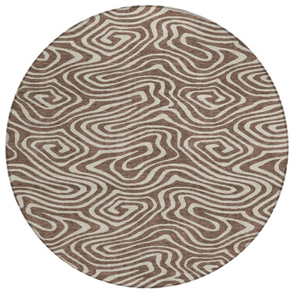 LOOMLAN Rugs Evalora Brown Washable Indoor-Outdoor Rug