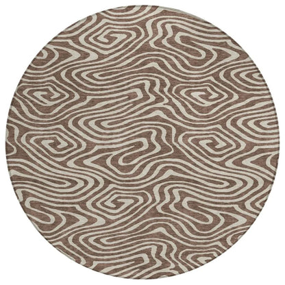 LOOMLAN Rugs Evalora Brown Washable Indoor-Outdoor Rug
