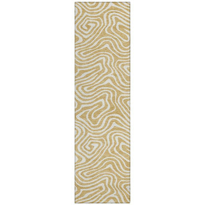 LOOMLAN Rugs Evalora Gold Washable Indoor-Outdoor Rug