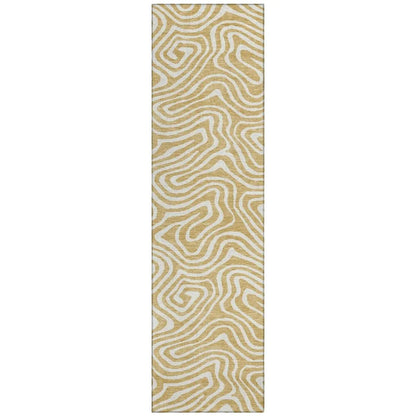 LOOMLAN Rugs Evalora Gold Washable Indoor-Outdoor Rug