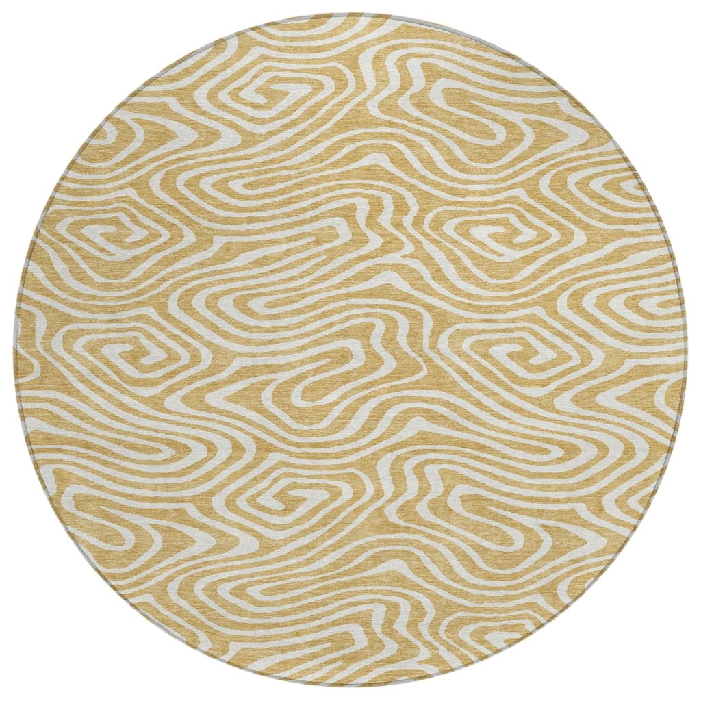 LOOMLAN Rugs Evalora Gold Washable Indoor-Outdoor Rug