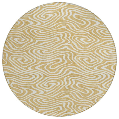 LOOMLAN Rugs Evalora Gold Washable Indoor-Outdoor Rug