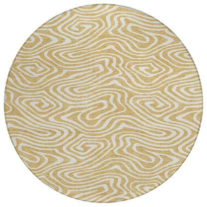 LOOMLAN Rugs Evalora Gold Washable Indoor-Outdoor Rug