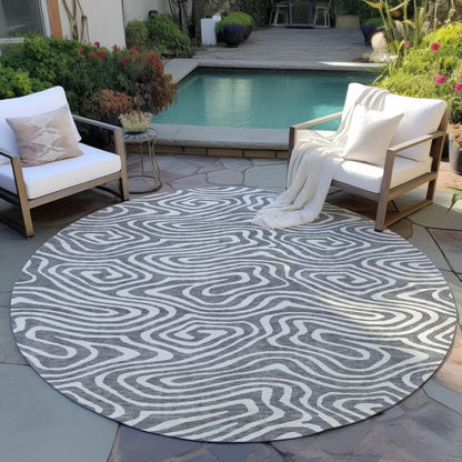 LOOMLAN Rugs Evalora Gray Washable Indoor-Outdoor Rug
