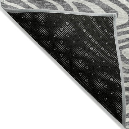 LOOMLAN Rugs Evalora Gray Washable Indoor-Outdoor Rug