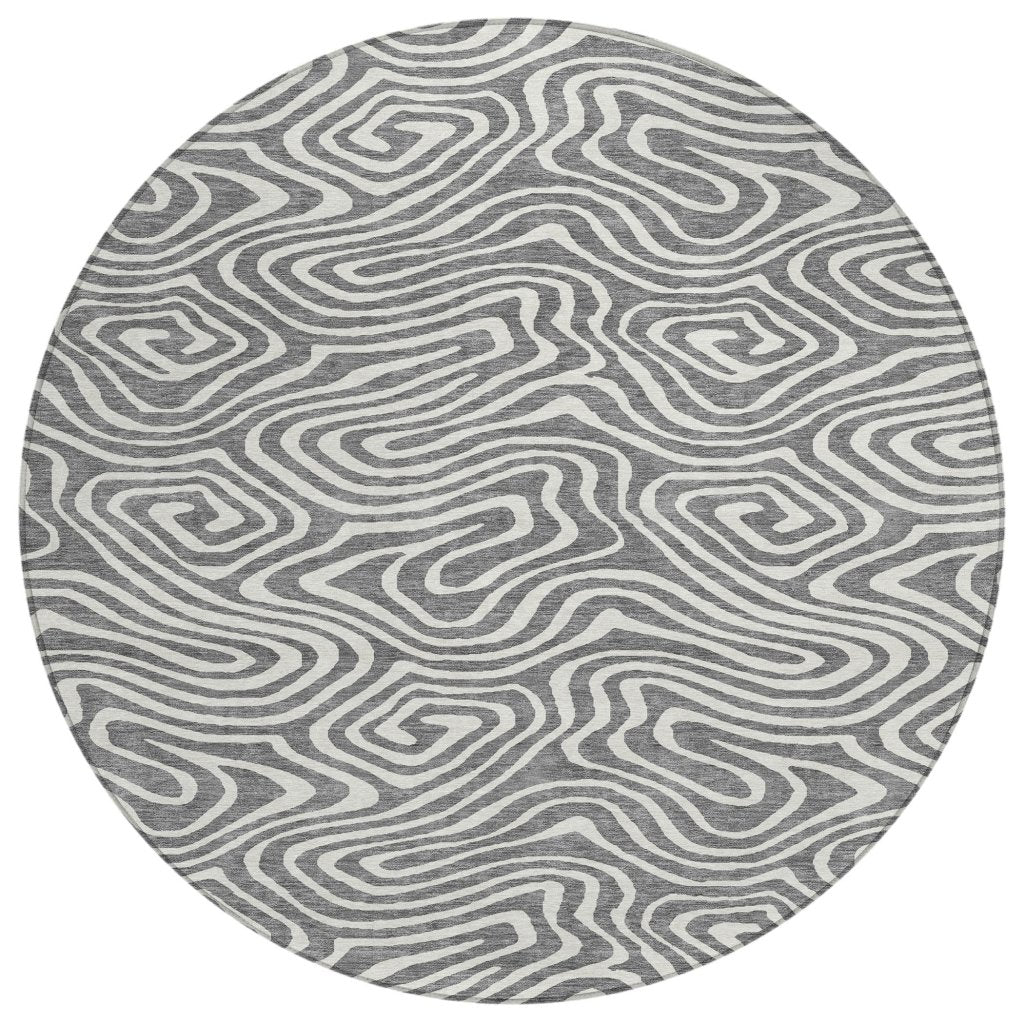 LOOMLAN Rugs Evalora Gray Washable Indoor-Outdoor Rug