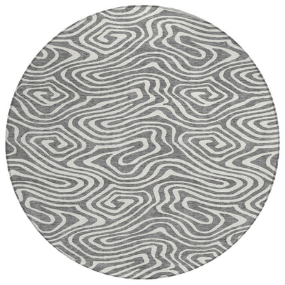 LOOMLAN Rugs Evalora Gray Washable Indoor-Outdoor Rug