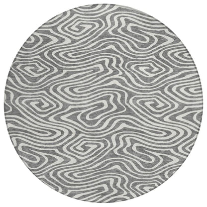 LOOMLAN Rugs Evalora Gray Washable Indoor-Outdoor Rug