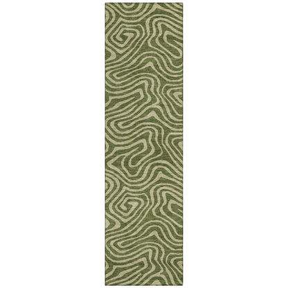 LOOMLAN Rugs Evalora Green Washable Indoor-Outdoor Rug