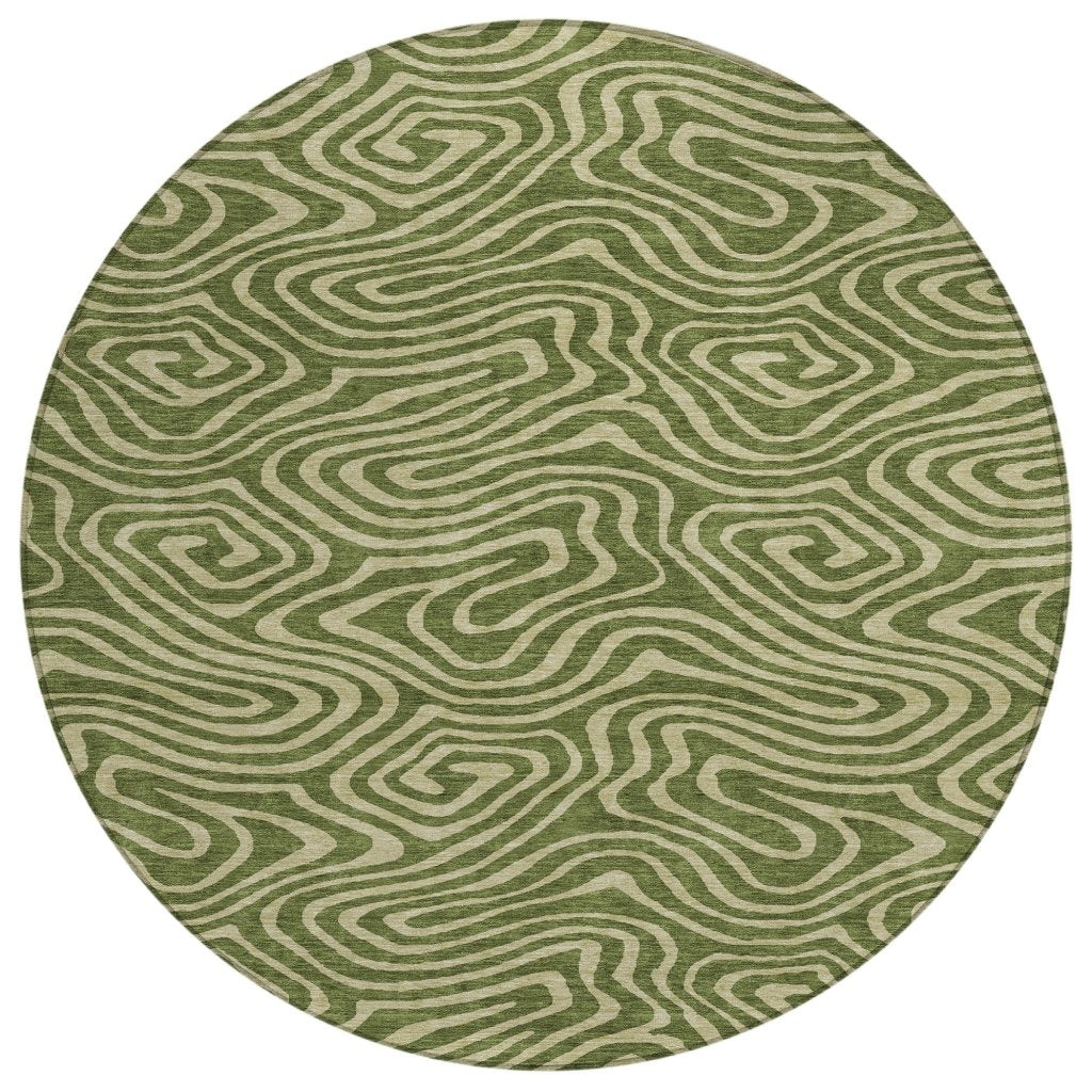 LOOMLAN Rugs Evalora Green Washable Indoor-Outdoor Rug