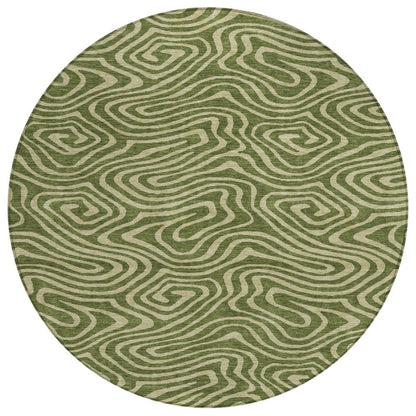 LOOMLAN Rugs Evalora Green Washable Indoor-Outdoor Rug