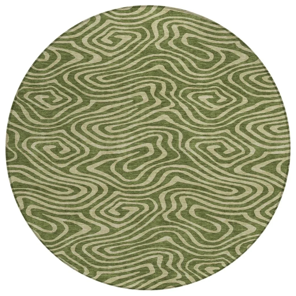 LOOMLAN Rugs Evalora Green Washable Indoor-Outdoor Rug