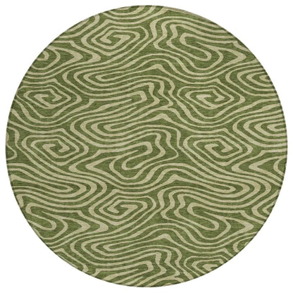 LOOMLAN Rugs Evalora Green Washable Indoor-Outdoor Rug