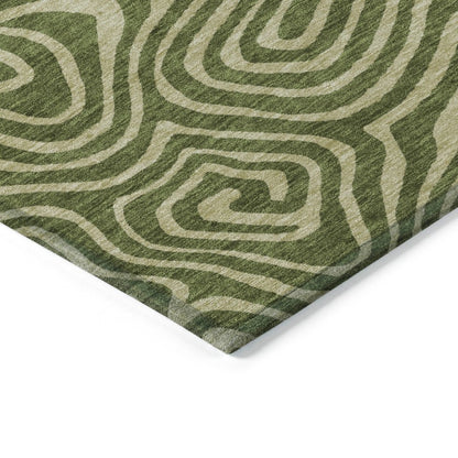 LOOMLAN Rugs Evalora Green Washable Indoor-Outdoor Rug