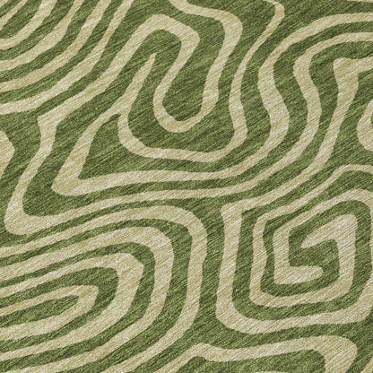LOOMLAN Rugs Evalora Green Washable Indoor-Outdoor Rug