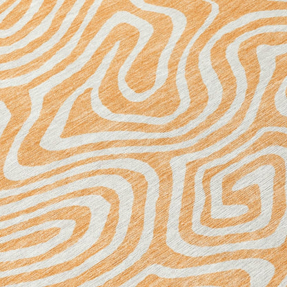 LOOMLAN Rugs Evalora Orange Washable Indoor-Outdoor Rug