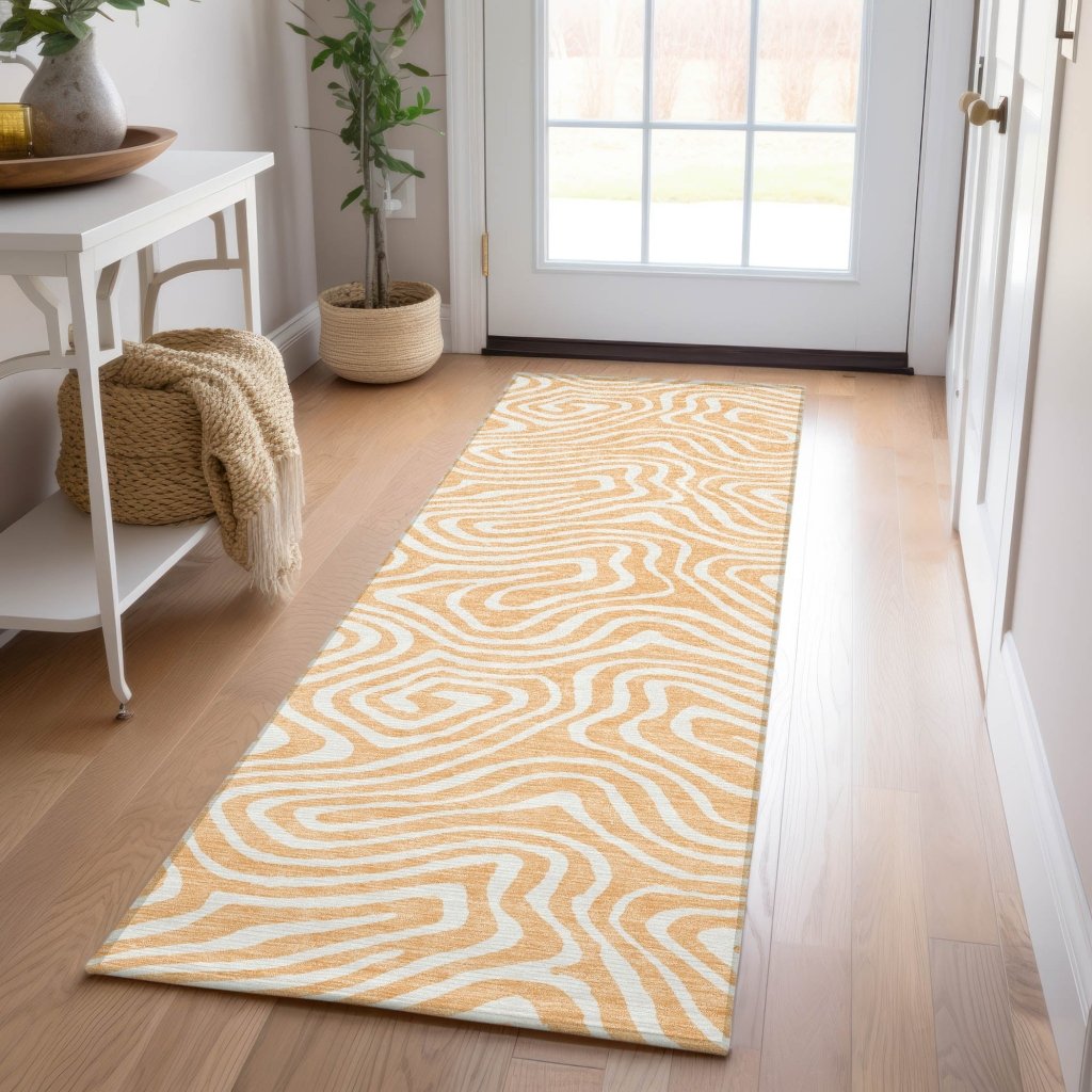 LOOMLAN Rugs Evalora Orange Washable Indoor-Outdoor Rug