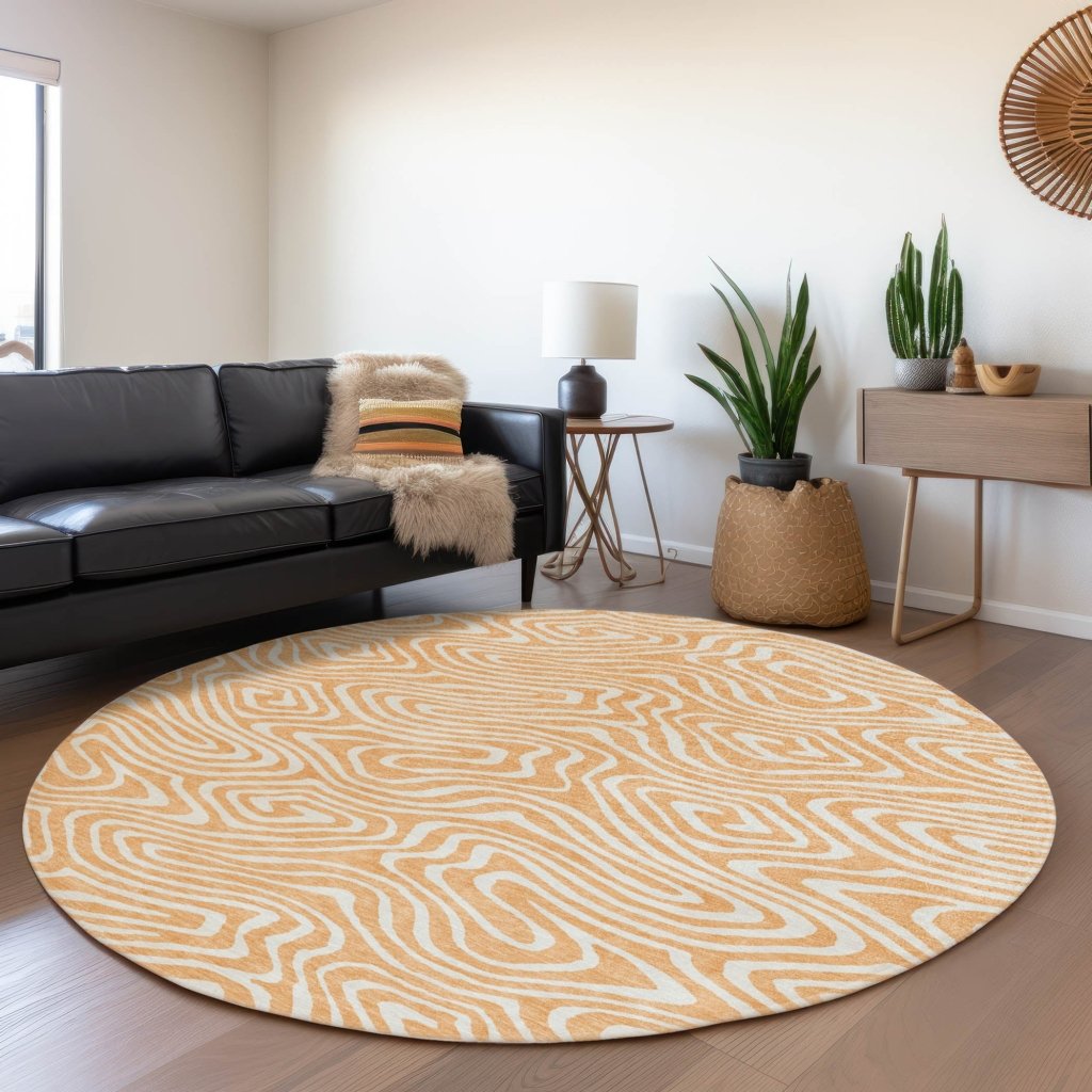 LOOMLAN Rugs Evalora Orange Washable Indoor-Outdoor Rug