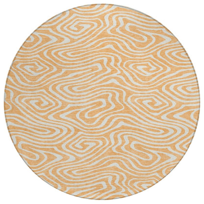LOOMLAN Rugs Evalora Orange Washable Indoor-Outdoor Rug