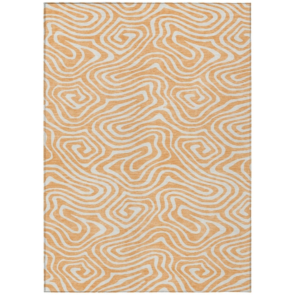 LOOMLAN Rugs Evalora Orange Washable Indoor-Outdoor Rug