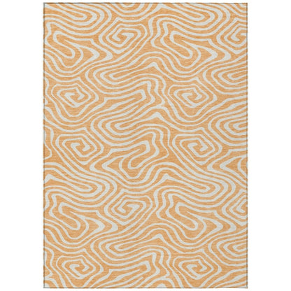 LOOMLAN Rugs Evalora Orange Washable Indoor-Outdoor Rug
