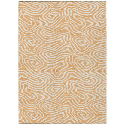 LOOMLAN Rugs Evalora Orange Washable Indoor-Outdoor Rug