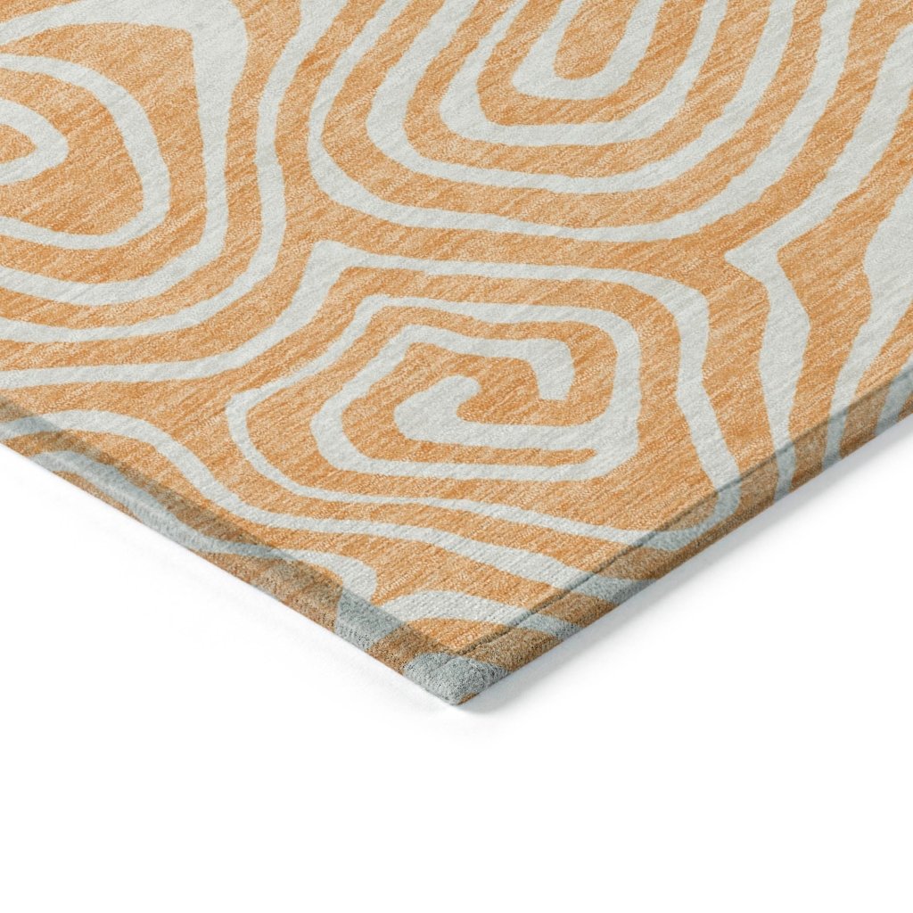 LOOMLAN Rugs Evalora Orange Washable Indoor-Outdoor Rug