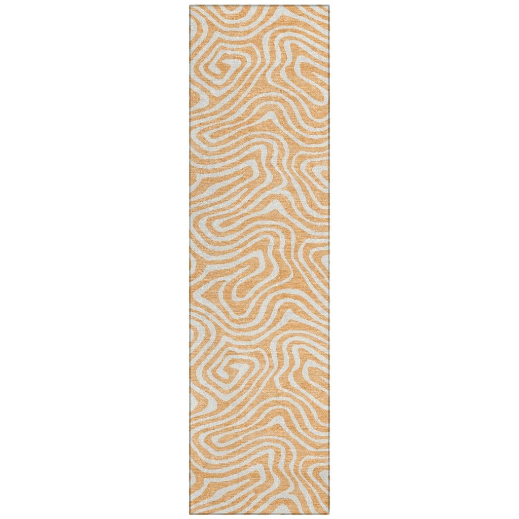 LOOMLAN Rugs Evalora Orange Washable Indoor-Outdoor Rug