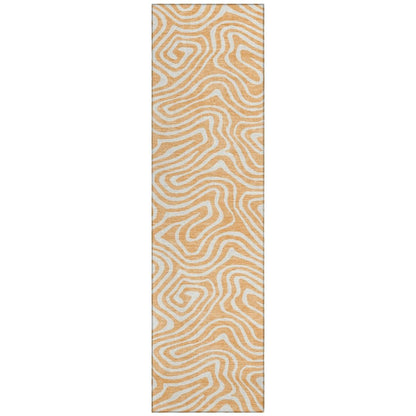 LOOMLAN Rugs Evalora Orange Washable Indoor-Outdoor Rug