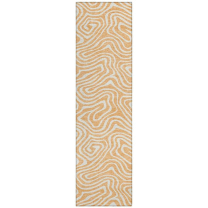 LOOMLAN Rugs Evalora Orange Washable Indoor-Outdoor Rug