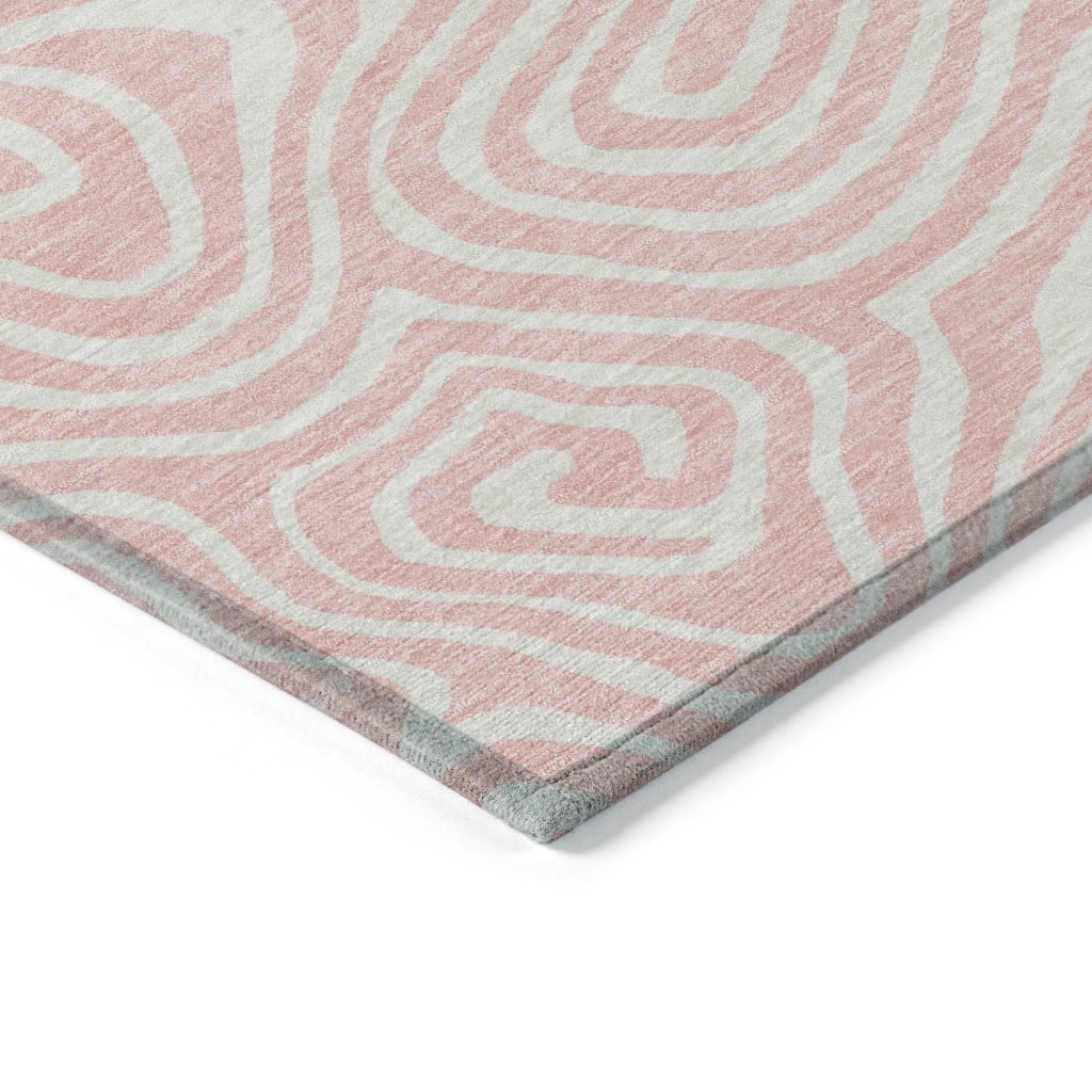 LOOMLAN Rugs Evalora Pink Washable Indoor-Outdoor Rug